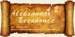Aleksandar Bicanović vizit kartica